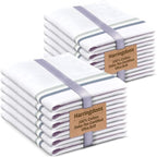 Premium Kitchen Towel (28”x20”, 12 Pack) 100% Cotton Dish Towels Cloths Large Hand Towels Tea Towels for Kitchen with Hanging Loop, Reusable Cleaning Cloths, Fast Dry Lint Free Linen | Gray Shades