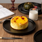 AmorArc Ceramic Dinner Plates Set of 6, 10.0 Inch Matte Stoneware Plates for Kitchen,Modern Flat Dinnerware Dishes Set,Microwave& Dishwasher Safe, Scratch Resistant, Matte Black