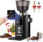 Commercial Coffee Grinder Heavy Duty - 64mm SS Flat Burrs, 8 Precise Settings, Button Control, 35oz Hopper, Business and Home Use, Black 400W