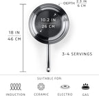 GIPFEL INTERNATIONAL - Tri Ply Stainless Steel Frying Pan Skillet Healthy Cookware - Fry Pans for Induction Gas Electric Stove & Oven Safe (10 inch)