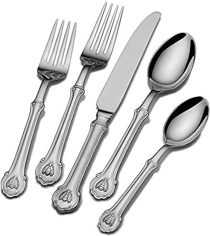 Wallace 5092476 Napoleon Bee 5-Piece Stainless Steel Place Setting, Service for 1