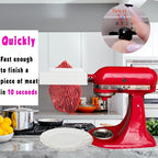 【PLUS】Meat Tenderizer for All KitchenAid Household Stand Mixers- Mixers Accesssories Attachment with Stainless Steel Gears, White【Improved Extended New Version】