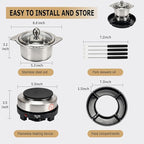 SANGLE SOPFFY 2 in 1 Fondue Pot & Electric S'mores Maker - Cheese and Chocolate Fondue Set with Temperature Control,Detachable Trays,Fondue Pot Electric Set w 4 Forks,Perfect for Parties,Family Gifts