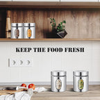3 Pcs Stainless Steel Canister Set with Glass Windows Visible Storage Jars Silver Kitchen Canister Set for Pasta Flour Oat Sugar Container, Kitchen Tools, Housewarming Gifts (20 oz)