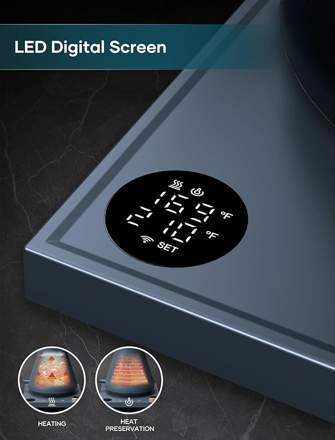 Electric Kettle, Gooseneck Electric Kettle, ±1℉ Precise Temperature Control, Stainless Steel Interior, Quick Heating for Pour Over Coffee, Tea & Boiling Water, 0.9L (Navy Blue)