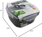 Microwave Vegetable Steamer Cooker for Healthy Cooking and Quick Meals, Cook Vegetables, Fish & Poultry, BPA-Free with Removable Strainer and Locking Vent Lid, 2.47L by Dependable Industries (Gray)