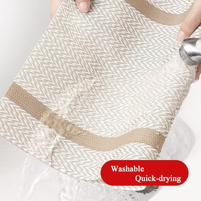 PIGCHCY Luxurious Placemats Set of 8, 18 x 12 inches Elegant Placemats Non-Slip Washable Durable Table Mats for Home/Dining Room Decoration (Beige White)