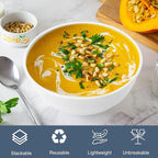 60 OZ Wheat Straw Bowls, Large Popcorn Bowl Sets of 6, Unbreakable Large Serving Bowls for Kitchen, Microwave and Dishwasher Safe Big bowl for Eating, Soup, Ramen, Cereal- White