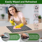 Large Stone Dish Drying Mat For Kitchen Counter, 24 x 16 Inch Collapsible Stone Drying Mat, Quick Dry Absorbent Diatomaceous Earth Mat, Self-Drying Dish Drying Mat For Dishes Sink Bathtub-Gray