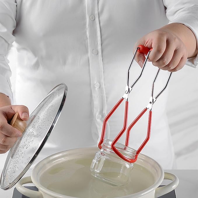 Stainless Steel Canning Pot with Rack and Lid, Large Water Bath Canner, Full Home Canning Supplies Starter Kit (20.5 Quarts, Red)