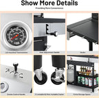 Propane and Charcoal Combo Grill with Side Burner, 37,230 BTU Outdoor BBQ Grill with Porcelain-Enameled Cast Iron Grates and Griddle Plate for Patio, Garden, Backyard (propane+charcoal)