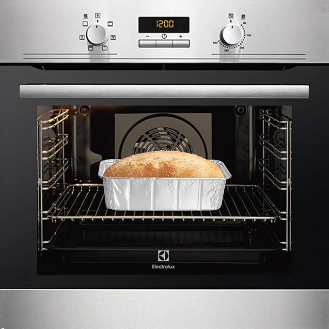 PARTY BARGAINS 2 Lb Aluminum Loaf Pan - 10 Pack, 8.5" x 4.5" x 2.5" Heavy Duty Disposable Bread Pans for Perfect for Baking, Lasagna, Meatloaf & Food Serving (Max 240°C)