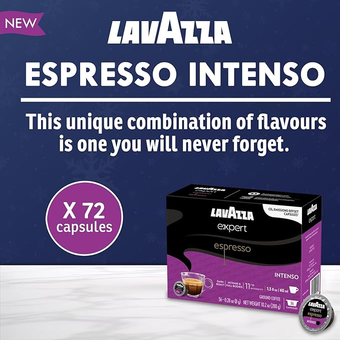 Lavazza Classy Plus Coffee Maker – 72 Count Intenso Espresso Capsules – Dual Brew Espresso & Lungo Machine Compatible Expert Capsules