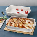 Casserole Dishes for Oven 9x13,2 Pack Ceramic Baking Dish Large & Deep,4.2 QT Casserole Dish Set with Handles Durable Bakeware for Lasagna, Roasts, Cake Cooking, Lasagna Pan Sets Nonstick-Microwave Safe