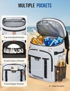 Backpack Cooler Insulated Leak Proof 36/40 Cans Large Capacity Soft Insulated Cooler Bag Lightweight Lunch Backpack for Men Women Work Travel Beach Camping Picnic Hiking - Grey