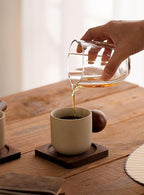 Ceramic Espresso Cups Set of 4,Small Coffee Mugs,Expresso Shot Cups,4 oz Porcelain Demitasse Cups,Perfect for Espresso Machine and Coffee Maker (Natural Beige, S + Round Handle)