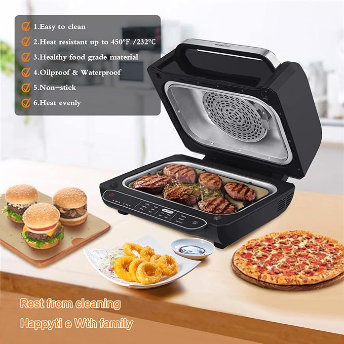 WMKGG Disposable Air Fryer Parchment Paper, 100 PCS Perforated Rectangular Air Fryer Liners for Ninja Foodi XL Smart FG551 6-in-1 Indoor Grill