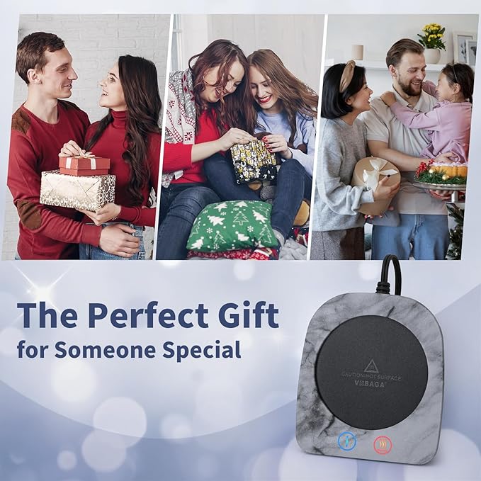 VOBAGA Mug Warmer, Coffee Cup Warmer for Desk Auto Shut Off After 4 Hours, Candle Warmer with Three-Temp Settings, Coffee Mug Warmer for Cocoa Tea Ideal Coffee Gift Birthday