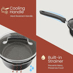 Pots and Pans Set, 22-Piece Non Stick Cookware & Bakeware Sets with Plaid Pattern, Stackable Design, Dishwasher Safe, Stain-resistant, Oven & All-Stove Safe, Tempered Glass Lid, Dark Gray