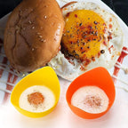 Egg Poacher - KRGMNHR Poached Egg Cooker with Ring Standers, Silicone Egg Poacher Cup for Microwave & Stovetop Egg Poaching, Oil Brush, BPA Free, 4 Pack