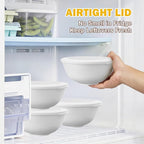 Wheat Straw Bowls Set 40 OZ, Unbreakable Bowls with Dust-Proof Lids Set of 4, Microwave & Dishwasher Safe, Alternative Reusable Plastic Bowl for Cereal, Soup, Salad and Ramen, White