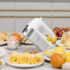 Hand Mixer Electric, 450W Kitchen Mixers with Scale Cup Storage Case, Turbo Boost/Self-Control Speed + 5 Speed + Eject Button + 5 Stainless Steel Accessories, For Easy Whipping Dough,Cream,Cake