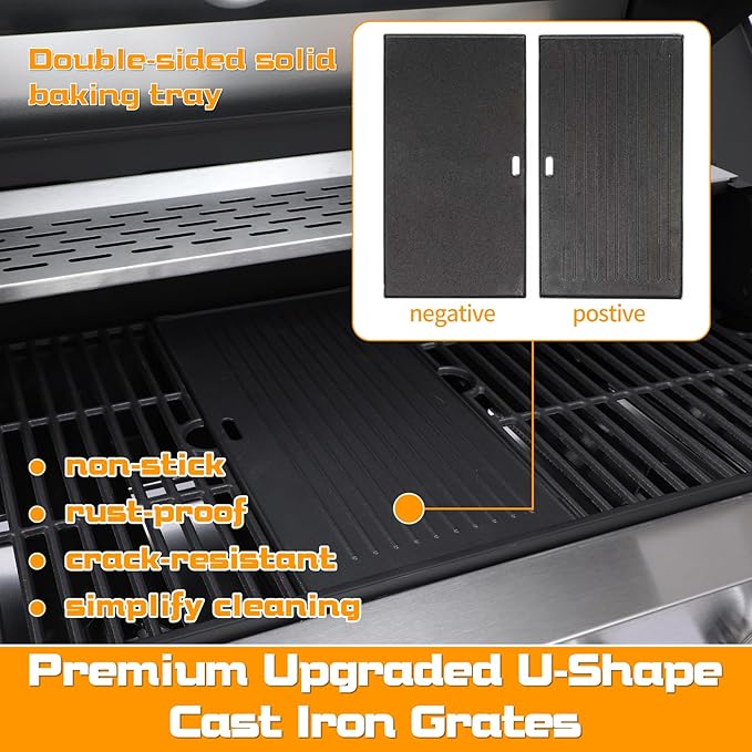 CIG GARDEN 6 Burner Propane Gas Grill With Side Burner,3 in 1 Gas BBQ Grill,73000 BTU Outdoor Barbecue Propane Griddle Grill combo for Camping, Patio, Backyard