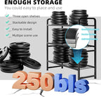 3 Tier Shelving Unit, Heavy Duty Metal Wire Shelf 30.75 Inch Wide Storage Rack for Pantry Kitchen Closet, Stackable & Adjustable, Black