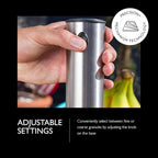 Cole & Mason Battersea Electronic Salt & Pepper Mill Gift Set - One-Button Electric Spice Grinder with Large Grinding Chamber - Adjustable Grind Knob - Electric Kitchen Tool - Stainless Steel