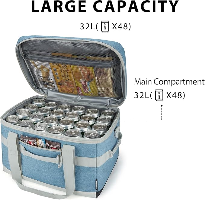 TOURIT Cooler Bag 48/60 Cans Insulated Soft Cooler Large Collapsible Cooler Bag 32/40L Lunch Coolers for Picnic, Beach, Work, Trip