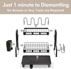 BOOSINY Dish Drying Rack, 2 Tier Large Stainless Steel Black Dish Rack for Kitchen Counter, Drying Rack with Cups Holder, Utensil Holder and Drainboard Set, Dish Strainer Shelf for Kitchen