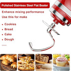Stainless Steel Dough Hook for Kitchenaid Stand Mixer, Bread Hook for 4.5Qt -5 Qt Tilt-Head Stand Mixer, Dough Hook for Kitchenaid Mixer Attachments, Dishwasher Safe by GVODE