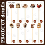 Jinei 120 PCS Coffee Stirrers Stir Sticks Natural Wooden Stir Sticks Disposable Drink Stirrers for Stirring Hot Chocolate Milkshake Restaurant Home Office(Coffee Style)