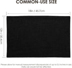 Placemats Set of 6, Bilayer Thickened Linen Place Mats Heat Resistant Machine Washable Wrinkle Free Carefully Selected Polyester Mats for Kitchen/Dining/Coffee Table (Black)