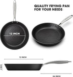 imarku Non Stick Frying Pans - 12 inch Frying Pan Nonstick Skillet, Large Frying Pans Nonstick Dishwasher Safe for Cooking with Cool Stainless Steel Handle,Easy Cleanup, Best Gifts