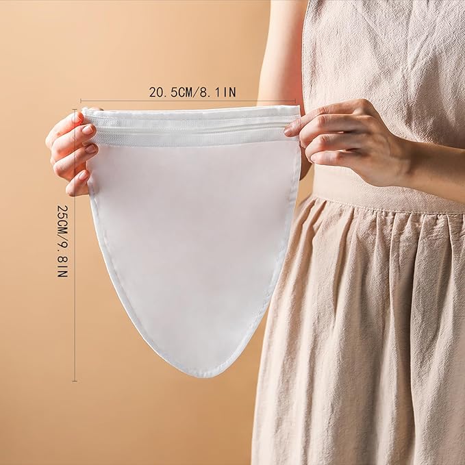 Nut Milk Bag Strainer, Strainers Fine Mesh Bags, Reusable Cheese Cloth Bag for Straining for Filter Juices, NutMilk, Cheese, Honey, Butter, (S-Size*5/ Excluding Bracket)