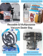 Sous Vide Bags 25pcs, BPA-Free Reusable Vacuum Seal Bags for Food/Freezing safe-25pcs Vacuum Food Storage Bags with Handheld vacuum sealer electric pump & Seal Clips & Air valves for Sous Vide Cooking