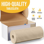Exquisite Party Solids 54 Inch X 300 Feet Ivory Plastic Table Cover Roll in A Cut - to - Size Box with Convenient Slide Cutter. Cuts Up to 36 Rectangle 8 Feet Plastic Disposable Tablecloths