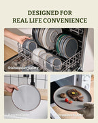 Famiware Mercury Dinnerware Sets with Pasta Bowls, Service for 4 (16 Pieces), Plates and Bowls Sets, Microwave and Dishwasher Safe Dishes Set, Multi-color