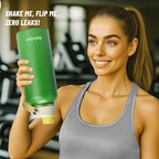 32oz Water Bottle with Comfort Grip Handle, Gym Water Bottle, Insulated Steel Water Bottle with Wide Mouth, No Straw