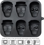 JETKONG Skull Cake Pan Silicone Skull Cakelet Mold Skull Pirate Cake Tin Baking Pan (Black)
