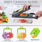 Pro-Series 20-in-1 Vegetable Chopper, Dewpeton Mandoline Slicer, Veggie Chopper, Food Chopper with Container, Vegetable Cutter Chopper & Spiralizer for Onion Salad (Home Essential Gadget & Kitchen)