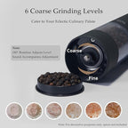 Electric Salt and Pepper Grinder Set, USB Rechargeable, Automatic Salt and Pepper Mill Grinder with Adjustable Coarseness, Electric Salt Shakers, LED Light, Refillable (2 Packs, Black)