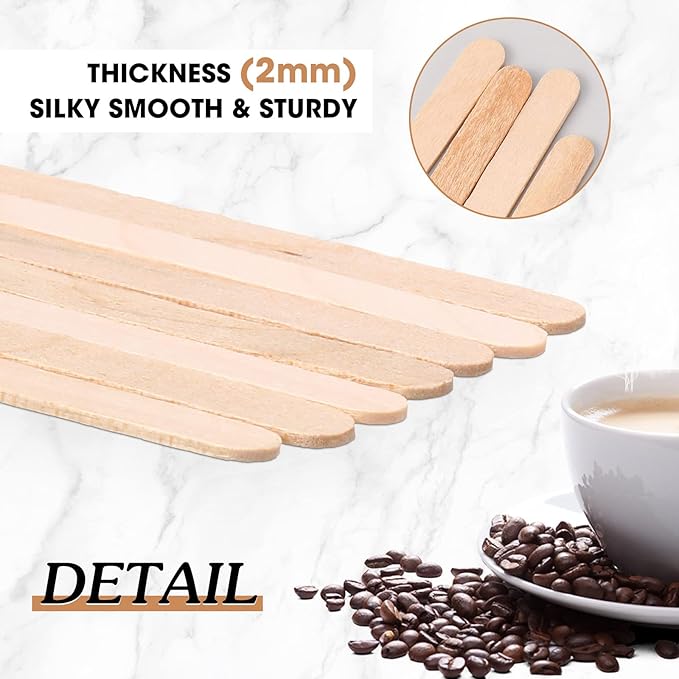 5000 Pcs Wooden Coffee Stirrers 5.5 Inch Disposable Wood Coffee Stir Sticks for Tea Cocktail Drink Stirring
