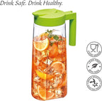 Amazing Abby - Slim - Tritan Pitcher (64 oz), Unbreakable Plastic Water Pitcher with Lid, BPA-Free, Heat-Resistant, Dishwasher-Safe, Great for Both Iced and Hot Drinks, Indoors and Outdoors, Green
