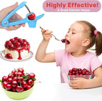 Cherry Pitter Tool,Cherry Pitter Cherry Stone Remover Tool for Making Cherry Jam Cherries Corer Pitter Tool，Cherry Pitter Olive Pitter with Space-Saving Lock Design,Cherry & Olive Pitter (Blue)