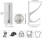 Self-Adhesive Coat Hooks for Hanging - Heavy Duty Stainless Double Wall Hook for Towel, Backpack, Hat, Sturdy Metal Hanger for Bathroom, Bedroom, Door, Wall Mounted, 4-Pack, Silver, New