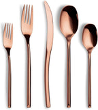 Lemeya 20-Piece Rose Gold Silverware Set for 4,Modern 18/10 Stainless Steel Flatware Set,Luxury Cutlery Set,Unique Utensils Set for Restaurant,Spoons and Forks Set,Mirror Polished,Dishwasher Safe