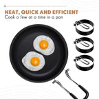 Yaomiao 12 Pcs Egg Rings for Frying Eggs Nonstick Pancake Mold Stainless Steel Egg Mold Portable Round Shaper with Handle for Cooking Griddle Camping Breakfast(3 Inch)