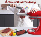 Meat Tenderizer Attachment for Kitchenaid Stand Mixers, 3 Adjustable Thickness, Meat Tenderizer Machine with Transparent Cover, Meat Cuber Accessories for Kitchen aid, Dishwasher Safe